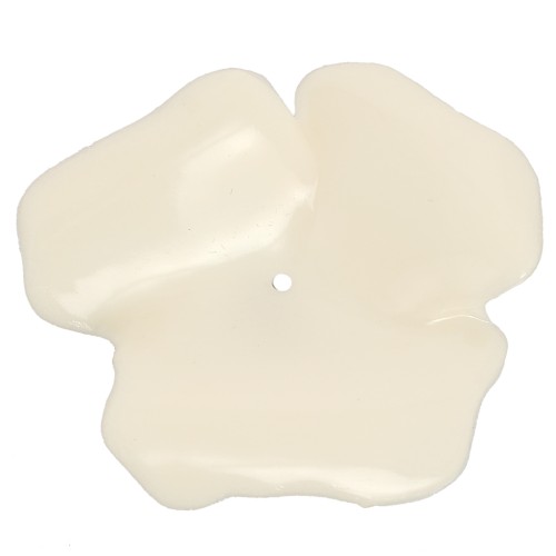 Colgante flor 48 mm en resina opaca - Crudo x1