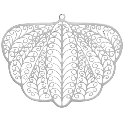 Colgantes filigrana efecto mariposa 32x41 mm - Acero inoxidable 316L x2