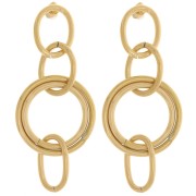 Pendientes colgantes multiaros 60x25 mm Acero inoxidable 304L, dorado x2|raw }}