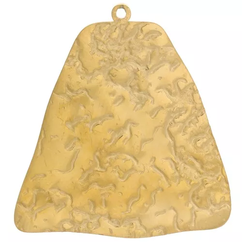 Colgantes trapecios irregulares martillados 32x30 mm - Acero inoxidable 316L dorado x2