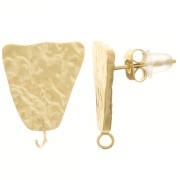 Pendientes trapecios martillados - 17x13 mm - Acero inoxidable 316L dorado x2|raw }}