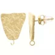 Ganchos pendientes trapezoidales martillados 17x13 mm - Acero inoxidable 316L dorado x2