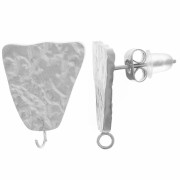 Pendientes trapecio martillados - 17x13 mm - Acero inoxidable 316L x2