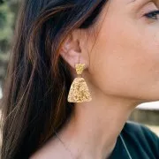 Ganchos pendientes trapezoidales martillados 17x13 mm - Acero inoxidable 316L x2