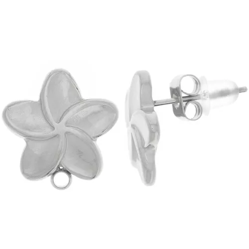 Pendientes flor - 13 mm - Acero inoxidable 304L x2
