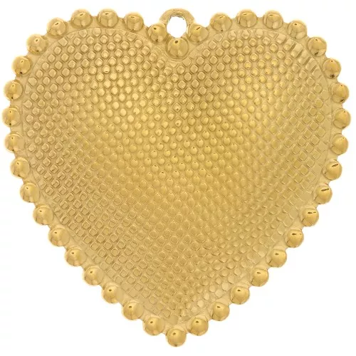 Colgantes en forma de corazón 31x32 mm - Acero inoxidable 304L Dorado x2