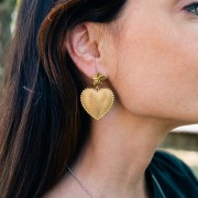 Colgantes en forma de corazón 31x32 mm - Acero inoxidable 304L x2