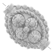 Cuenta étnica ovalada trabajada - 10x14 mm - acero inoxidable 316L x1|raw }}