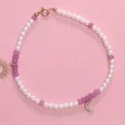 Colgante luna 10x6 mm - Óxidos de circonio - Acero inoxidable 304L - Dorado x1