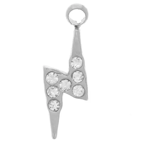 Dije de rayo 11x4 mm - Óxidos de circonio - Acero inoxidable 304L x1