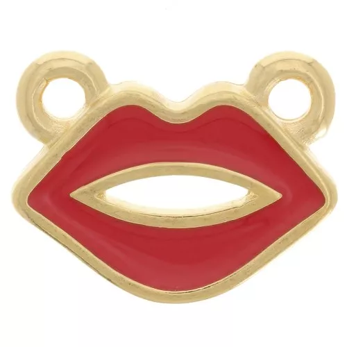 Entrepieza bocal 10x13 mm resina epoxi - Dorado con oro fino - Rojo x1