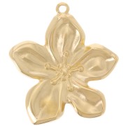 Colgante flor 40x37 mm - Dorado con oro fino x1