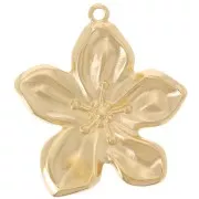 Colgante flor 40x37 mm - Dorado con oro fino x1