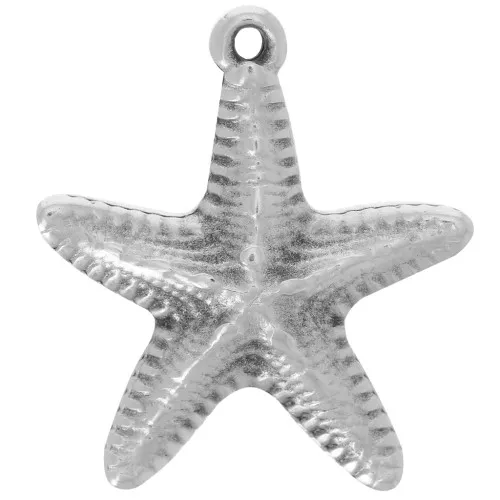 Estrella de mar 19x17 mm Plateado x1
