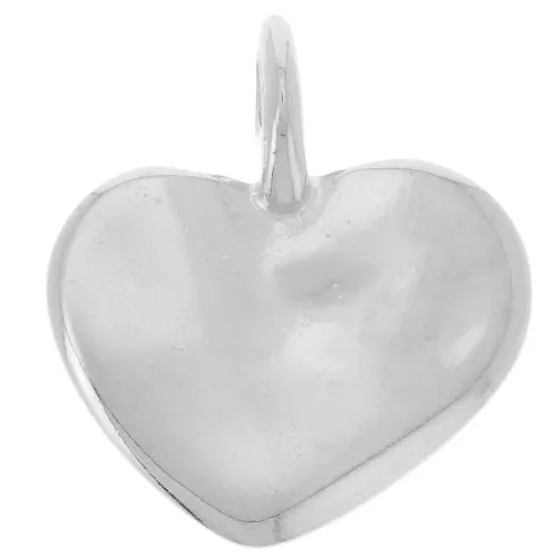 Colgante corazón martillado 20x18 mm - Plateado fino x1