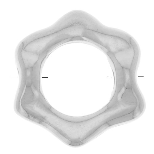 Cuenta flor calada 13 mm - Plateado fino x1