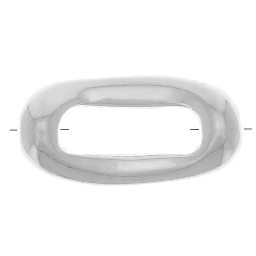 Cuenta calada rectángulo 13x6,5 mm - Plateado fino x1