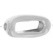 Cuenta calada rectángulo 13x6,5 mm - Plateado fino x1