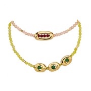 Cuenta calada rectángulo 13x6,5 mm - Plateado fino x1