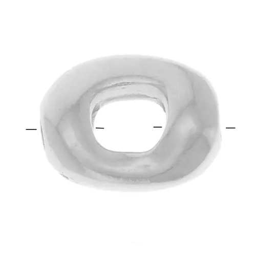 Cuenta calada rectángulo 8x6 mm - Plateado fino x1