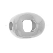 Cuenta calada rectángulo 8x6 mm - Plateado fino x1