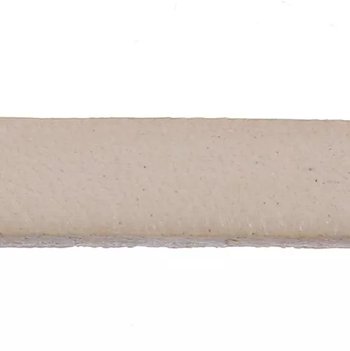 Cordón plano cuero 5x2 mm Metal White x30cm