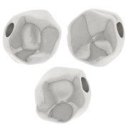 Cuenta redonda irregular 8 mm - Plateado fino x1