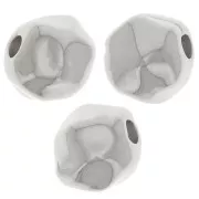 Cuenta redonda irregular 8 mm - Plateado fino x1