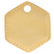 Colgante hexagonal 13x12 mm - Dorado con oro fino x1