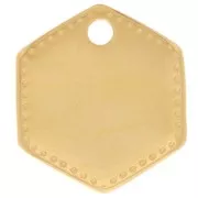 Colgante hexagonal 13x12 mm - Dorado con oro fino x1