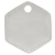 Colgante hexagonal 13x12 mm - Plateado fino x1