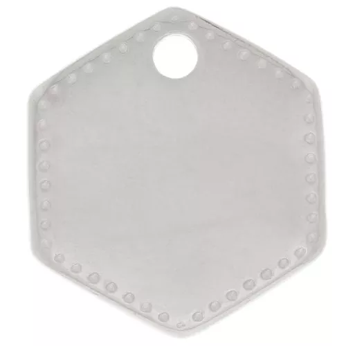 Colgante hexagonal 13x12 mm - Plateado fino x1