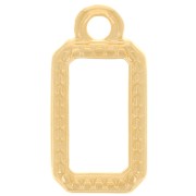 Colgante rectángulo 14x7 mm - Dorado con oro fino x1