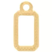 Colgante rectángulo 14x7 mm - Dorado con oro fino x1