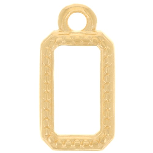 Colgante rectángulo 14x7 mm - Dorado con oro fino x1
