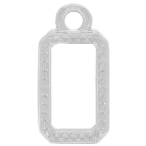 Colgante rectángulo 14x7 mm - Plateado fino x1