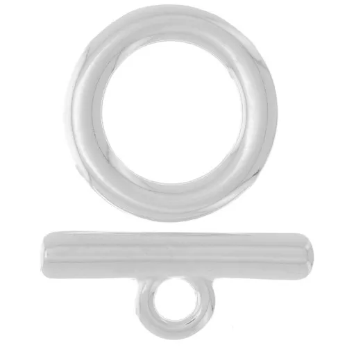Cierre en T para pulsera o collar - 25 mm - Plateado x1