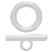 Cierre en T para pulsera o collar - 15 mm - Plateado x1