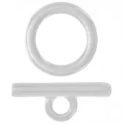 Cierre en T para pulsera o collar - 19 mm - Plateado x1