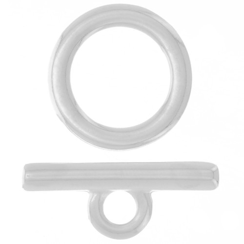 Cierre en T para pulsera o collar - 19 mm - Plateado x1