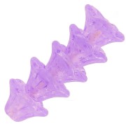 Cuentas flor de cristal 4x7 mm - Cristal Violeta x20