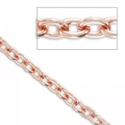 Cadena de aluminio malla ovala 5 mm dorado rose x1m