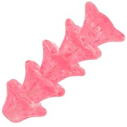 Cuentas de vidrio flor campana 4x7 mm - Cristal Rosa Fucsia x20