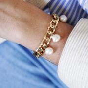 Cadena de aluminio eslabones  9x13 mm rodiado x1m