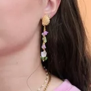 Cuentas flor de cristal 4x7 mm - Turquesa claro x20