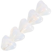 Cuentas flor de cristal 5x6 mm - White Opal x10|raw }}