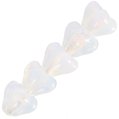 Cuentas flor de cristal 5x6 mm - White Opal x10