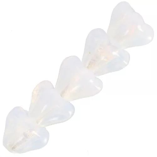 Cuentas flor de cristal 5x6 mm - White Opal x10