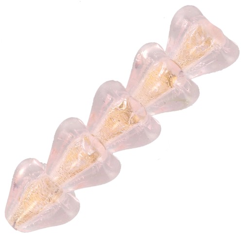 Cuentas de vidrio en forma de campana 5x6 mm - Rosa claro x10