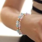 Cuentas de vidrio en forma de campana 5x6 mm - Rosa claro x10